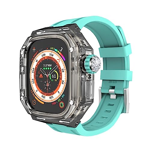 SJZWCHQ Modifikationsset, Uhrengehäuse und Uhrenarmband, für Ultra 8, transparentes Gehäuse für IWatch-Serie, 49 mm Sport-Gummiband, Mod-Kit-Zubehör von SJZWCHQ