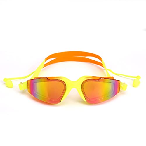 SJZZJSBX Professionelle Schwimmbrille für Herren, Silikon, beschlagfrei, UV-verstellbar, mehrfarbig, mit Ohrstöpseln, für Herren und Damen (Farbe: B) von SJZZJSBX