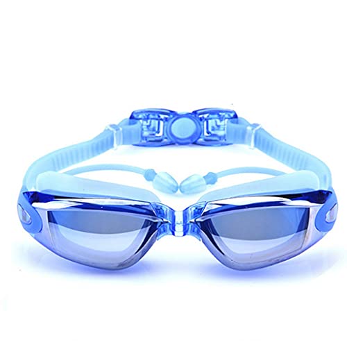 SJZZJSBX Schwimmbrille, kein Auslaufen, Anti-Beschlag, UV-Schutz, Schwimmbrille mit Nasenklammer, Ohrstöpsel-Schutzetui für Erwachsene, Männer, Frauen, Kinder (Farbe: B) (B) von SJZZJSBX