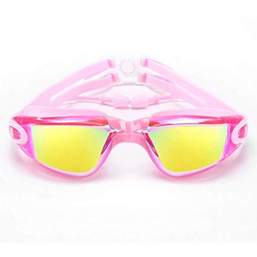 SJZZJSBX Schwimmbrille mit Ohrstöpseln, klare Schwimmbrille, beschichtete Gläser, kein Auslaufen, Anti-Beschlag-UV-Schutz für Erwachsene, Männer, Frauen, Jugendliche, Kinder (Farbe: A) (E) (D) von SJZZJSBX