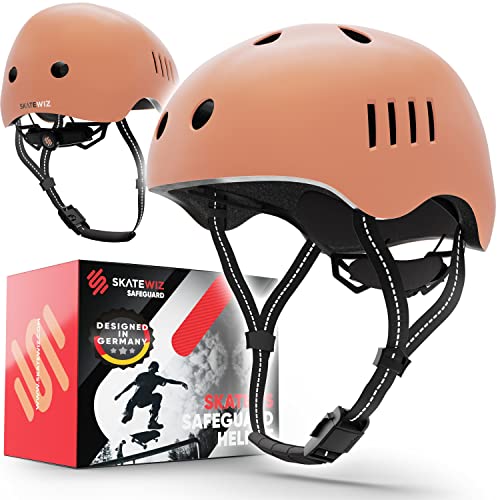 SKATEWIZ Fahrradhelm Kinder Fahrradhelm Herren in Coral Größe M | Fahrradhelm Damen Skaterhelm Dirt Bike Helm Kinder für Jungen und Mädchen von SKATEWIZ