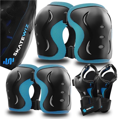 SKATEWIZ Schoner Inliner Kinder, Schützer Inliner Kinder - Inliner Schoner Kinder - Knieschoner Kinder, Protektoren Kinder - Knieschützer Kinder - Kinder Protektoren Set Größe S Blau SKATEWIZ Schoner Inliner Kinder, Schützer Inliner Kinder - Inliner Schoner Kinder - Knieschoner Kinder, Protektoren Kinder - Knieschützer Kinder - Kinder Protektoren Set Größe S Blau von SKATEWIZ