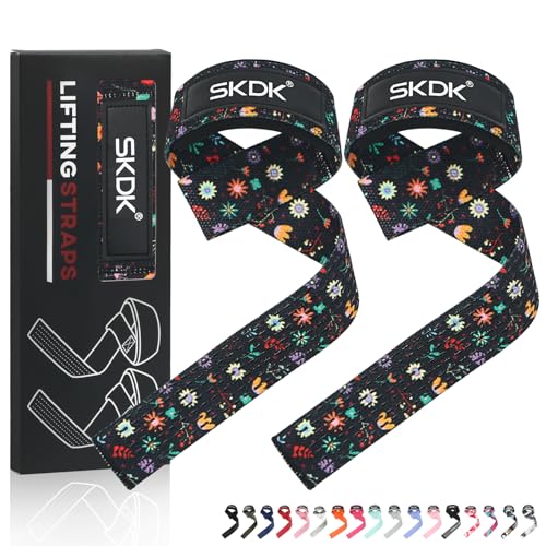 SKDK Gewichtheber-Gurte aus Baumwolle, mit Neopren-gepolstertem Handgelenk und rutschfestem Silikon, für Gewichtheben, Bodybuilding, Xfit, Krafttraining SKDK Gewichtheber-Gurte aus Baumwolle, mit Neopren-gepolstertem Handgelenk und rutschfestem Silikon, für Gewichtheben, Bodybuilding, Xfit, Krafttraining von SKDK