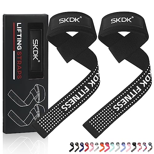 Zughilfen Krafttraining Frauen Bodybuilding,Lifting Straps Gym Deadlift, KreuzhebebÄnder Mit Neopren Gepolstertes Handgelenk, Rutschfestes Silikon, für Gewichtheben, Bodybuilding von SKDK