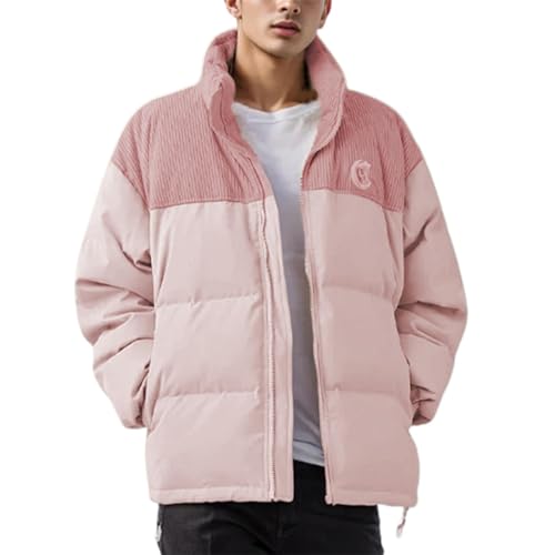 Angebot des Tages, Daunenjacke Herren Softshelljacken Arbeitsjacke Wasserdicht Winter Coat Men Sportlich, Elegante Jacke Fahrrad Winterjacke Rosa, S von SKFLABOOF