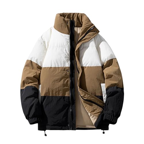 Angebot des Tages, Herren Jacke Winter Jacket Men Sportjacken Für Outdoor Daunenjacken Leichte Daunenjacke Jogging Herrenjacken Übergang Softshelljacke Beige, XXL von SKFLABOOF