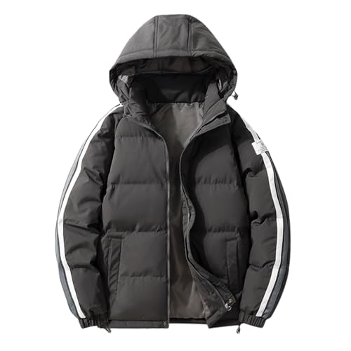 Angebot des Tages, Herren Jacke Winter Outdoorjacke Kaputzensweatjacke Männer Mantel Herrenjacken Fahrradjacke Parker Jacken Wasserfeste Leichte Steppjacke Grau, 4XL von SKFLABOOF