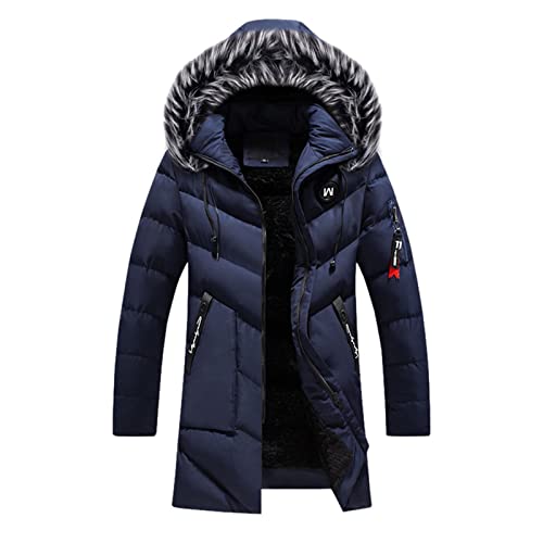 Angebot des Tages, Herren Winterjacke Puffer Jacket Jacke Parker Jacken Softshelljacke Herrenjacken Softshell Winter Mantel Sport Dark Blue, XXL von SKFLABOOF