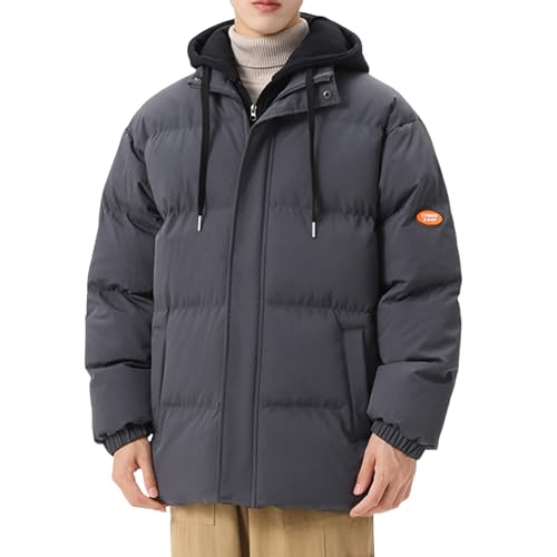 Angebot des Tages, Jacke Herren Winter Bomberjacke Parka Winterjacke Sweatjacke Mit Kapuze Arbeit Arbeitsjacke Herren-Jacken Grau, 6XL von SKFLABOOF