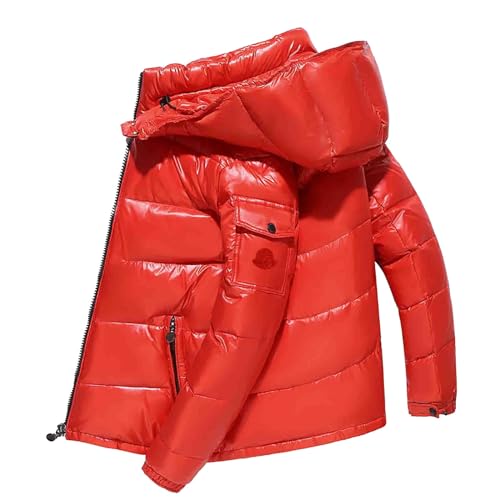 Angebot des Tages, Jacke Herren Winter Steppjacke Leicht Wintermantel Moderne Winterjacke Outdoor Kleidung Fahrradjacke Wasserfeste Fahrrad Herbstjacke Rot, 3XL von SKFLABOOF