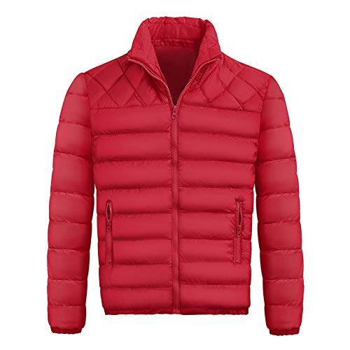 Angebot des Tages, Leichte Daunenjacke Herren Laufjacke Steppjacke Outdoor Daunenjacken Für Outdoorjacke Winterjacke Wasserdicht Leicht Übergangsjacke Rot, XXL von SKFLABOOF