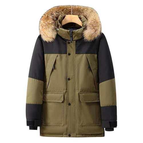 Angebot des Tages, Winterjacken Herren Steppjacke Leicht Outdoor Jacken Für Jacke Wasserdicht Sweatjacke Winter Jacket Arbeit Arbeitsjacke Steppjacken Grün, XL von SKFLABOOF