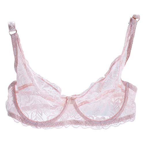 Angebote des Tages Heute, Spitzen Dirndl BH - Bügelloser Spitze Büstenheber Strapsen Damen Ohne Bügel Women Push Up Frauen Bras Women's Bra (Rosa, 34) von SKFLABOOF