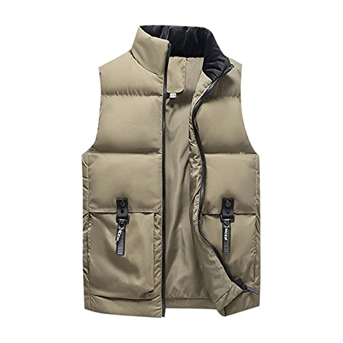 Angebote des Tages Heute Damen, Herren Weste Outdoor Westen Gilet Arbeit Herrenwesten Arbeitsweste Herrenweste Sportlich Herren-Westen Ärmellose Jacke Steppweste Khaki, 3XL von SKFLABOOF