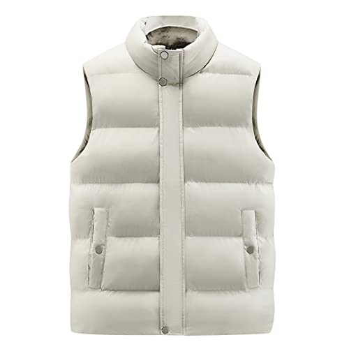 Angebote des Tages Heute Damen, Steppweste Herren Weste Winterweste Daunen Ärmellose Leicht Sportweste Jacke Ohne Ärmel Männer Outdoor Daunenweste Weiss, L von SKFLABOOF