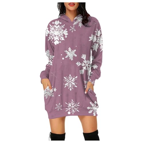 Angebote des Tages Heute Damen, Weihnachtskleid Damen Weihnachtskostüm Weihnachts Pulli Kleider Weihnachten Kleid Winter Pullover Kostüm Schöne Kleidung Rosa, M von SKFLABOOF