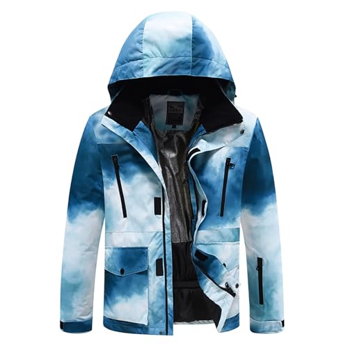 Angebote des Tages Heute Deal, Ski Jacken Herren Skijacke Damen Winterjacke Gefüttert Reiten Anorak Winter Arbeitsjacke Funktionsjacke wasserdichte Grün, L von SKFLABOOF