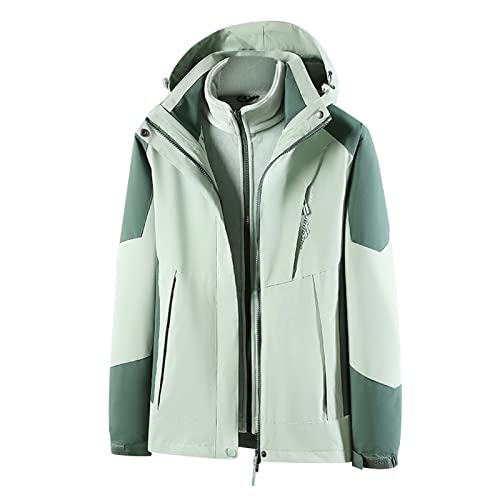 Angebote des Tages Heute Deal, Skijacke Damen Winter Parka Herren Winterjacke Sportlich Mann Winterjacken Jacke Wasserdicht Warm Tailliert Outdoorjacke Grün, 3XL von SKFLABOOF