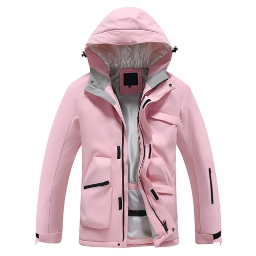 Angebote des Tages Heute Deal, Skijacke Herren Outdoor Jacken Für Winter Schneejacke Skianzug Damen Jacke Bunte Winterjacke Outdoorjacke Wasserdicht Modern Light Pink, L von SKFLABOOF