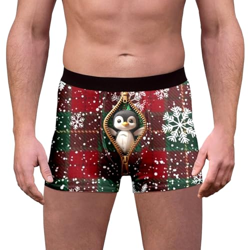 Angebote des Tages Heute Deal, Weihnachts Unterhosen Männer Herren Boxershorts Personalisiert Seamless Shorts Unterwäsche Weihnachten Lustig Weihnach Mann Silber, 4XL von SKFLABOOF