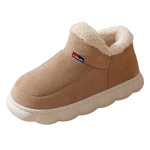 Angebote des Tages Heute blitzangebote, Plüsch Hausschuhe - Furry Winter Warme Damen Halloween Puschen Schuhe Witzige Aesthetic Herren-Hausschuhe Khaki, 44 von SKFLABOOF