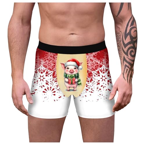 Angebote des Tages Heute blitzangebote, Weihnachts Unterhosen Männer Weihnachtsoutfit Herren Boxershorts Christmas Boxer Shorts Weihnachten Bunt Unterwäsche Mann Weiss, L von SKFLABOOF