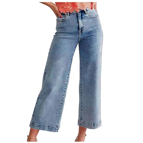 Baggy Jeans Teenager mädchen, Boyfriend Jeans Damen Cargo Hose Jungen Jean Mädchen Sachen Teenager Damenjeans Klamotten Stretch Clean Girl Aesthetic Clothes Cargohose Light Blue, M von SKFLABOOF