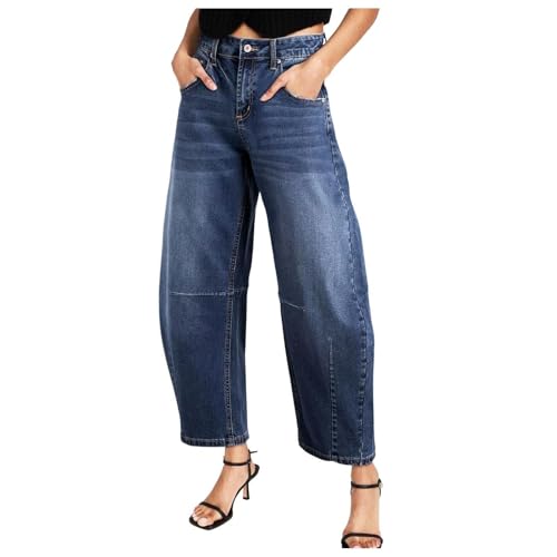 Baggy Jeans Teenager mädchen, Boyfriend Jeans Damen Teenager Mädchen Kleidung 90er Jahre Hose Hosen Baggy High Waist Vintage Cargohosen Outfit Baggy-Jeans Gerades Bein BU2, S von SKFLABOOF