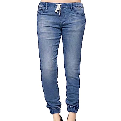 Baggy Jeans Teenager mädchen, Jeans Damen High Waist Hosen Outfit Cargohose Straight Y2k Hose Graue Baggy Weite 2000s Clothes Mädchen Anziehsachen Light Blue, XXL von SKFLABOOF