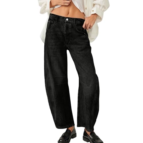 Baggy Jeans Teenager mädchen, Wide Leg Jeans Damen Cargohose Weit Hose Teenager Mädchen Klamotten Trend Hüftjeans Jeanshose Hosen Baggy Coole Für Schwarz, S von SKFLABOOF