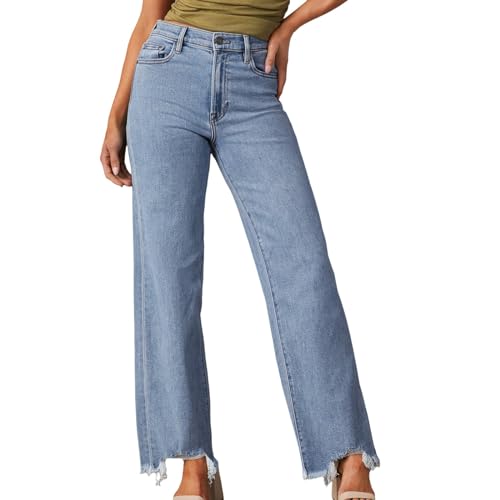 Baggy Jeans Teenager mädchen, Wide Leg Jeans Damen Stretch Cargohose Sommer Klamotten Outfit Baggy Teenager Mädchen 90er Jahre Hose Y2k Sachen Blau, XXL von SKFLABOOF