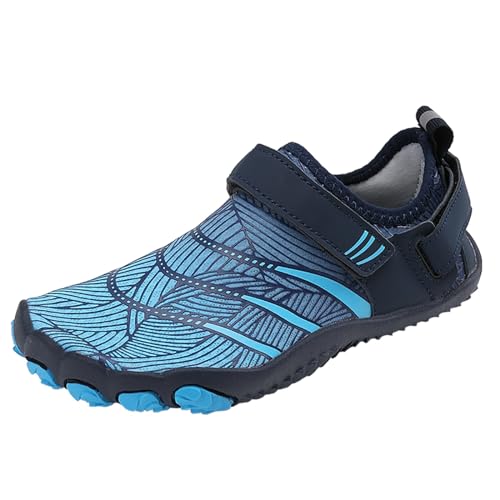 Barfuss Schuhe Damen - Damen-Aquaschuhe Trekking- & Wanderschuhe Für Herren Swimming Runner Badesandalen Barfuß rutschfeste Aquaschuhe Sommer Traillaufschuhe Orthoback Fahrradschuhe Dark Blue, 34 F von SKFLABOOF