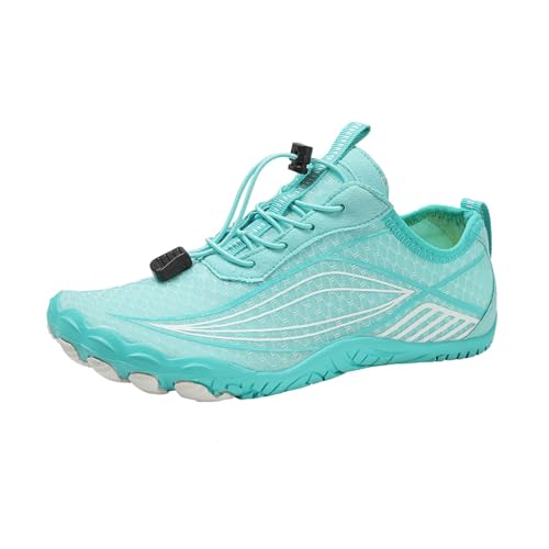 Barfuss Schuhe Damen Wasserfest - Sommer Für Sommerschuhe Trailrunning Sport Water Shoes for Men Erdungsschuhe Runner Füße Fahrradschuhe Breiter Running Schwimmschuhe Women Light Blue, 38 F von SKFLABOOF