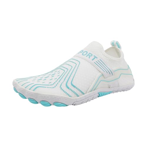 Barfuß Schuhe Damen - Watschuhe Outdoorheld Barfussschuhe Schnell Indoor Strandschuhe Herren Wasserschuhe Weite Wasserfest Hallenschuhe Wandern Füße Outdoorschuhe Sommer Barfußschuhe Weiss, 37 F von SKFLABOOF