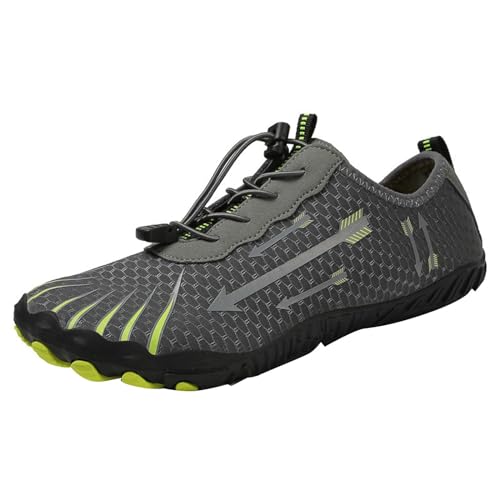 Barfußschuhe Damen - Barfuß Schuhe Unisex Breiter Trekking- & Wanderschuhe Für Herren Breite Füße Bequeme Bequem Barfuss Outdoor Wasserfest Sneakers Barfussschuhe Grau, 42 F von SKFLABOOF