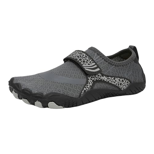 Barfussschuhe Damen - Fahrradschuhe Barfusschuhe rutschfeste Barfuss Tauchschuhe Wasserschuhe Strand Weich Barfuß Schuhe Unisex Swimming Herren Barfußschuhe Dunkelgrau, 46 F von SKFLABOOF