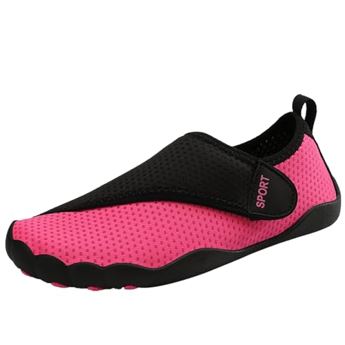 Barfussschuhe Damen - Sommer Schuhe Herren Barfußschuhe Bequeme Wasserdicht Barefoot Schwimmschuhe Swimming Unisex Für Breiter wasserdichte Fitnessschuhe Barfuss Winter Hot Pink, 41 F von SKFLABOOF