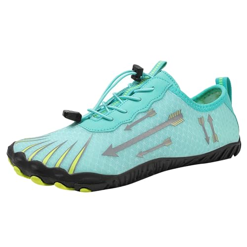 Barfußschuhe Damen Wasserfest - Beach Shoes Swimming Leicht Summer for Women Barfuß Hausschuhe Schnell Schuhe Wasserdicht Sport Indoor Kletterschuhe Barefoot Sommer Himmelblau, 37 F von SKFLABOOF