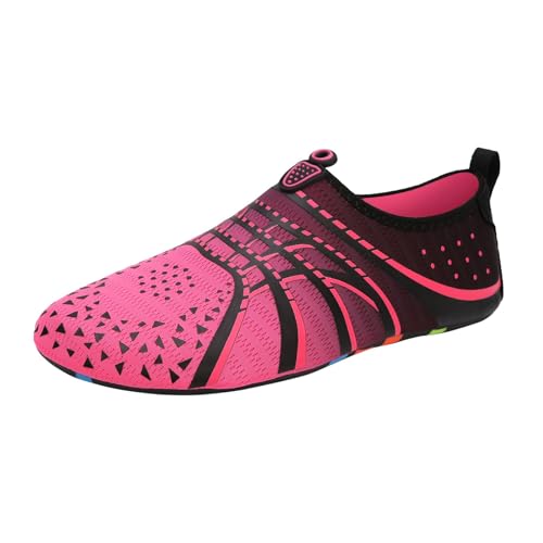 Barfußschuhe Damen - Watschuhe Tauchschuhe Herren Frauen Sport Wasserfeste Schuhe Water Shoes Sommer Outdoor Sneaker Wasserdicht Sports Barefoot Sneakers Barfuss Herrn Hot Pink, 37 F von SKFLABOOF