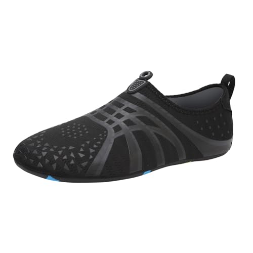 Barfußschuhe Damen - Watschuhe Tauchschuhe Herren Frauen Sport Wasserfeste Schuhe Water Shoes Sommer Outdoor Sneaker Wasserdicht Sports Barefoot Sneakers Barfuss Herrn Schwarz, 39 F von SKFLABOOF