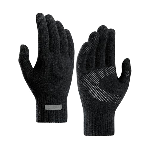 Black Friday Angebote, EIN Stück Damen Handschuhe Winter Warme Fahrrad Golfhandschuhe Herren Handschuh Winddicht Thermohandschuhe Teenager Schwarz, XL von SKFLABOOF