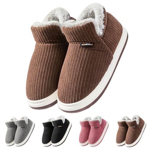 Black Friday Angebote, Gipfelfreund Hausschuhe, Damen Hausschuhe Warm, Furry Aesthetic Feste Sohle Warme Gefüttert House Slippers Women Shoes Cute Coffee, 45 von SKFLABOOF