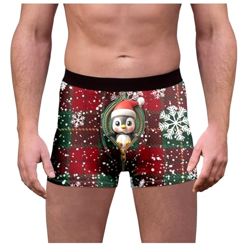 Black Friday Angebote 2024, Boxershorts Herren Weihnachten Personalisiert Christmas Pants Boxer Briefs Unterhosen Männer Slip Witzig Bunt Bedruckte Grün, 4XL von SKFLABOOF