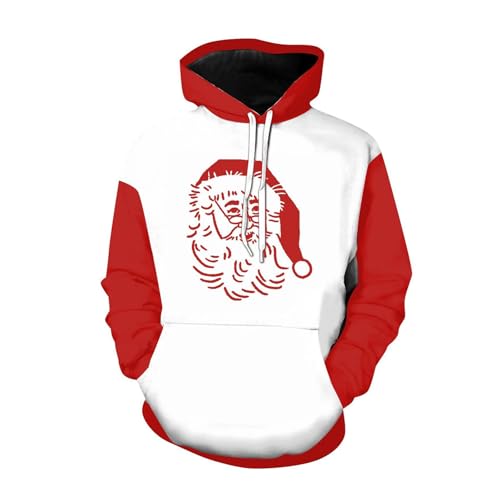 Black Friday Angebote 2024, Christmas Hoodie Weihnachtskostüm Herren Weihnachtspullis Weihnachtspullover Paar Ugly Sweater Last Pullover Rot, L von SKFLABOOF