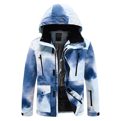 Black Friday Angebote 2024, Herren Skijacke Schneeanzug Damen Arbeitsjacke Moderne Winterjacke Snowboardjacke Winter Jacken Für Ski Jacke Blau, L von SKFLABOOF