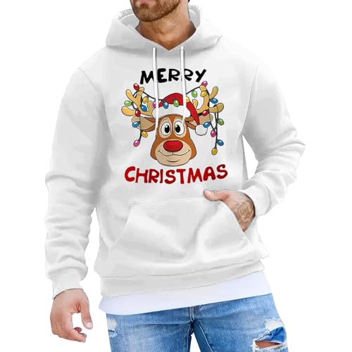 Black Friday Angebote 2024 ab wann, Christmas Hoodie Weihnachtspullover Weihnachten Pullover Paar Weihnachtspulli Herren Weihnachtsoutfit Weihnachts Sweatshirt Weiss, S von SKFLABOOF