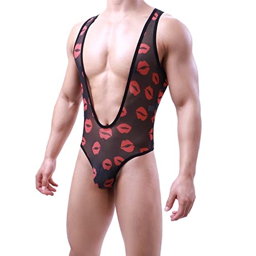 Black Friday Angebote 2024 ab wann, Männer Badeanzug Unterwäsche Herren Tanga G-Strings Kinki Outfit Mann Sexy Mankini C String Unterhosen Slip Borat Schwarz, XL von SKFLABOOF