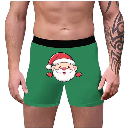 Black Friday Angebote 2024 ab wann, Weihnachtsunterhose Herren Boxershorts Lustig Bunt Unterhose Weihnachten Personalisierte Männer Bedruckte Unterhosen Grün, XXL von SKFLABOOF