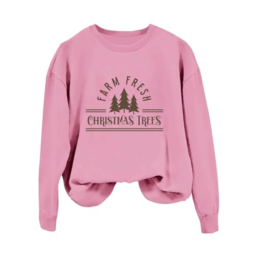 Christmas Sweater Damen Hässlich Langarm Weihnachtspulli Sweater Personalisierte Pullover Winter Partner Streetwear Weihnachtsoutfit Winterpullover Weihnachtspullover Rosa M von SKFLABOOF