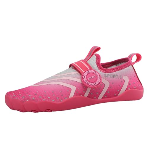 Damen Barfußschuhe - Sommer Sports & Outdoor Shoes Atmungsaktiv Bequem Herren-Laufschuhe Orthoshoes Frauen rutschfest Waterproof Schnell Badeschuhe Summer for Women Barfuß Sneaker Hot Pink, 40 F von SKFLABOOF